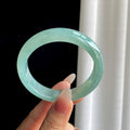 冰种湖水蓝翡翠平安镯（55.7mm）（yc303030）