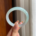 糯冰飘花翡翠平安镯（56.4mm)（yc406321）