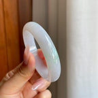 糯冰白底青翡翠贵妃镯（53mm）（yc277418）