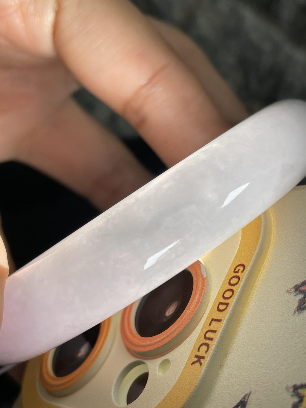 细糯种淡春彩正圈平安镯56.2圈    天然缅甸A货翡翠（yc346968）