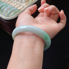 细糯冰黄加绿正圈翡翠手镯（58.5mm）（yc017173）