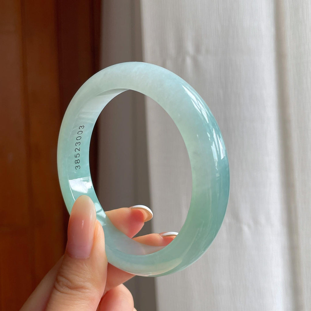 糯冰半山半水翡翠平安镯（57.6mm)（yc409904）