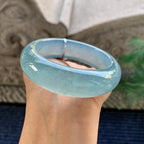 糯冰种蓝底宽版轮胎手镯（56.1mm）（yc243441）