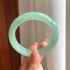 冰种果绿翡翠平安镯（57.5mm)（yc354330）