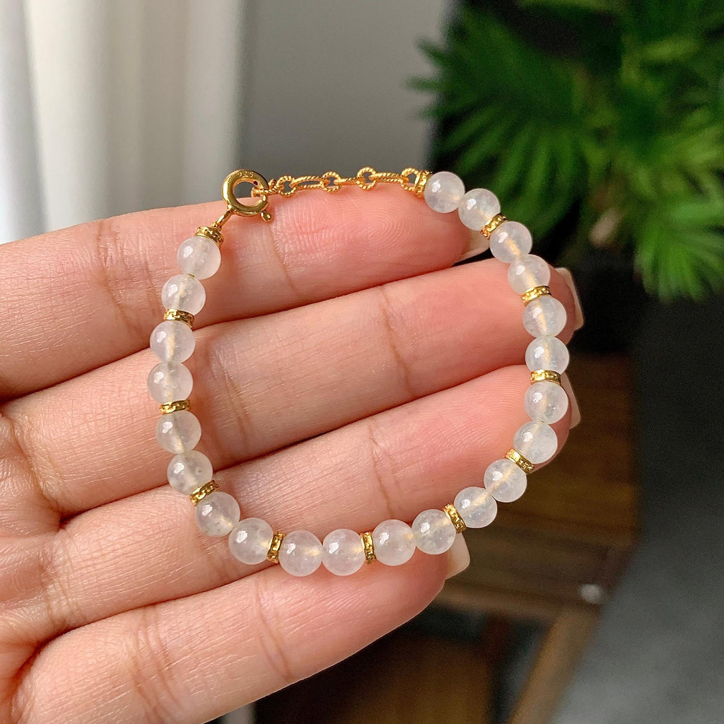 镀金镶细糯种无色手链（yc220688）