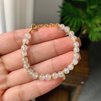 镀金镶细糯种无色手链（yc220688）