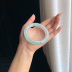 糯冰淡晴底翡翠圆条手镯（56.8mm）（yc419720）