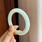 糯冰黄翡圆条手镯 53圈 天然缅甸A货翡翠（yc439906）