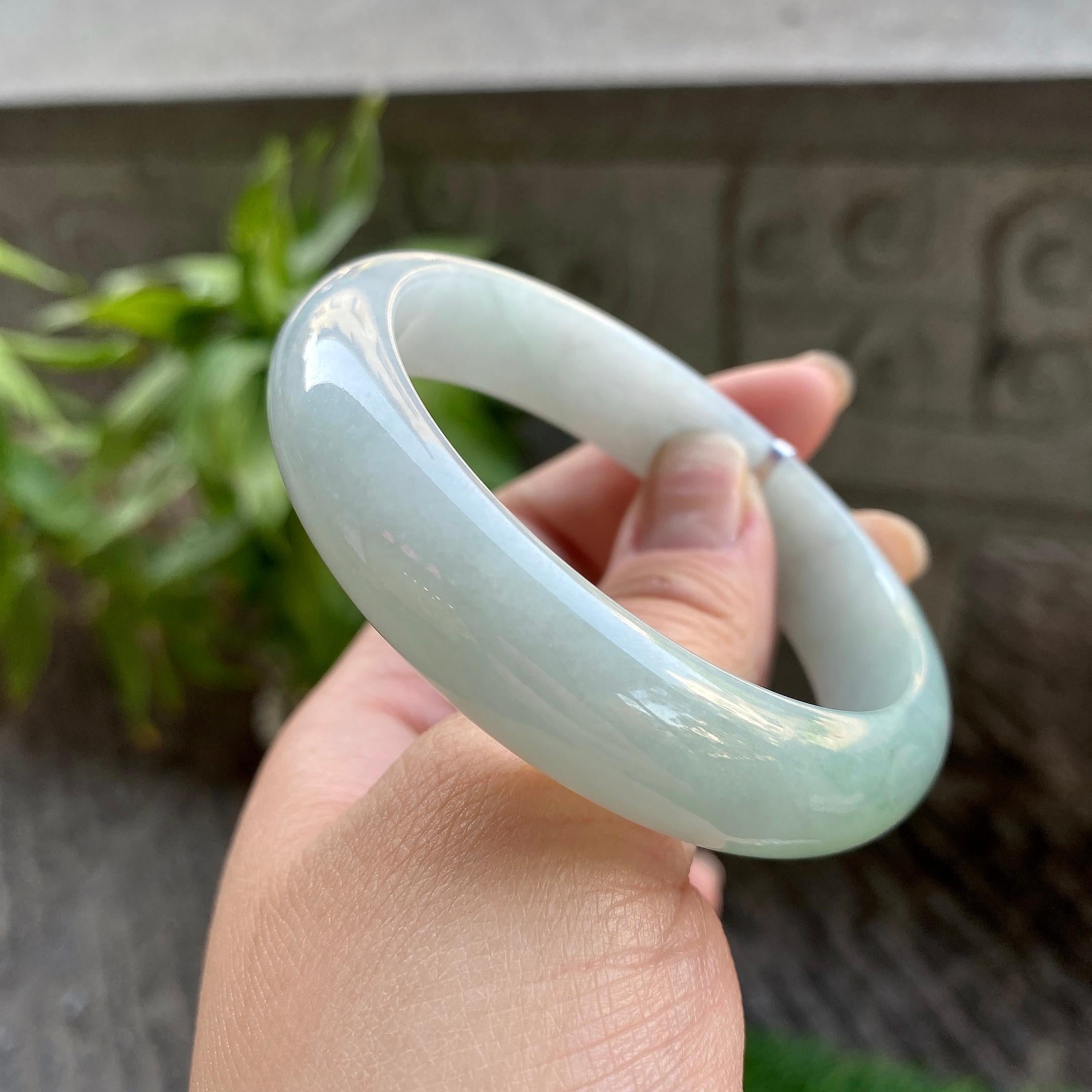 细糯种淡晴底平安镯（56.8mm）（yc311873）