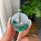 糯冰种飘花平安扣吊坠（yc245075）