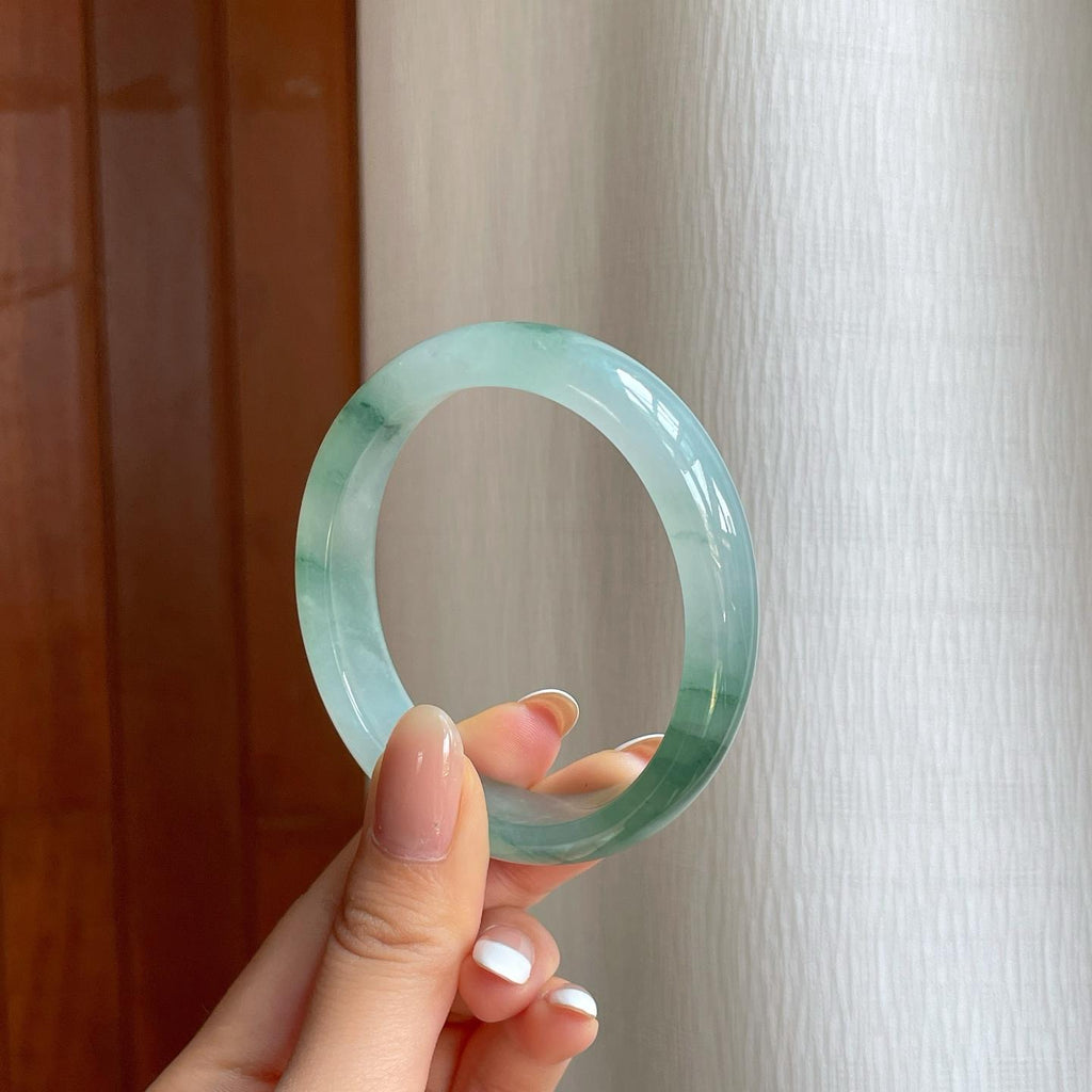 冰种飘花翡翠贵妃镯（56.4mm)（yc377079）