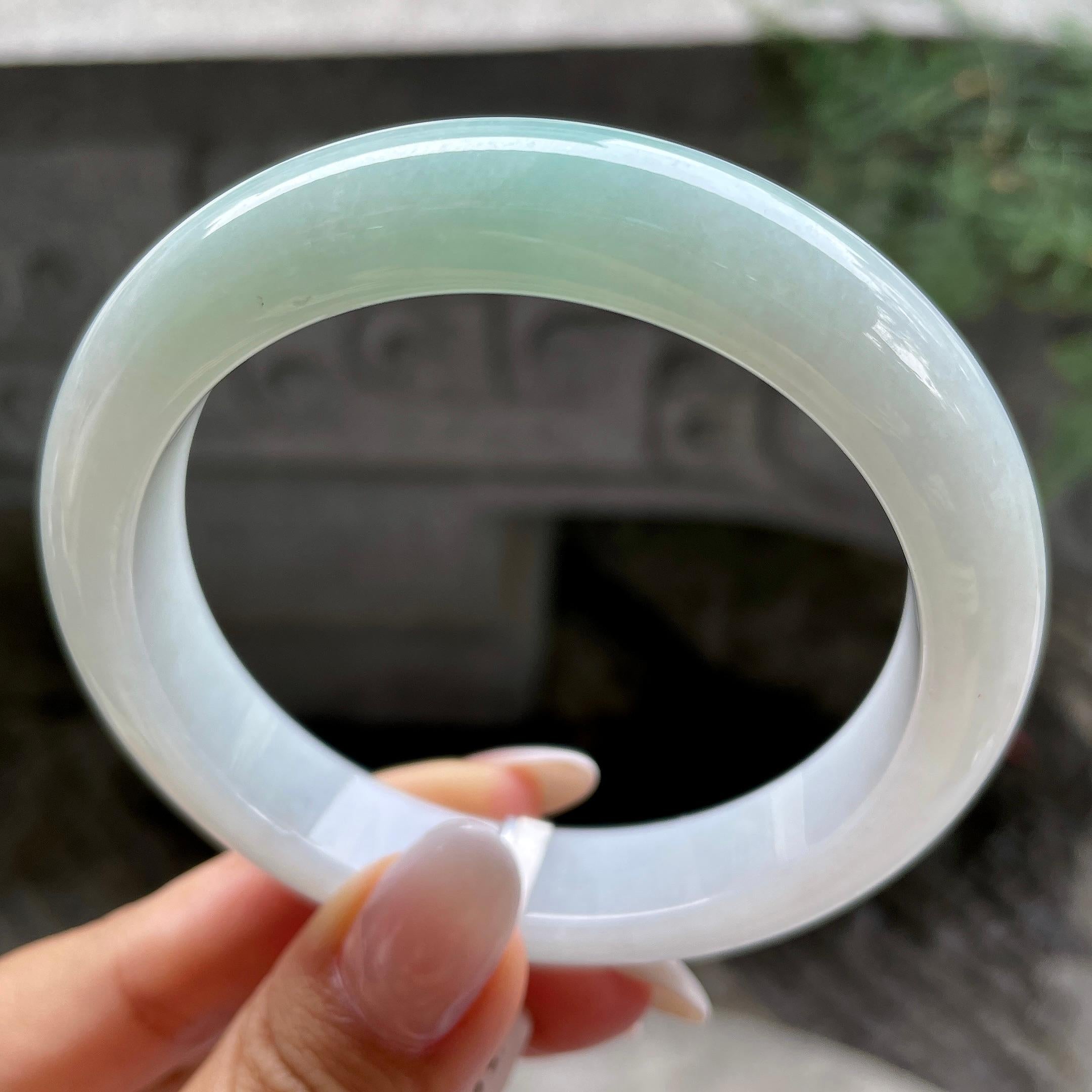 大圈口           细糯种晴底正圈平安镯60.6圈          天然缅甸A货翡翠（yc407865）