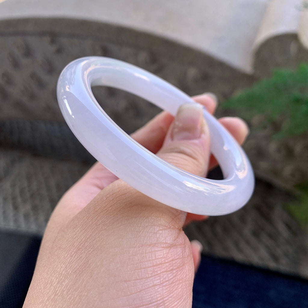 糯冰种无色圆条手镯（53.7mm）（yc305700）