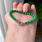 糯冰种满绿小米珠手链（yc221409）