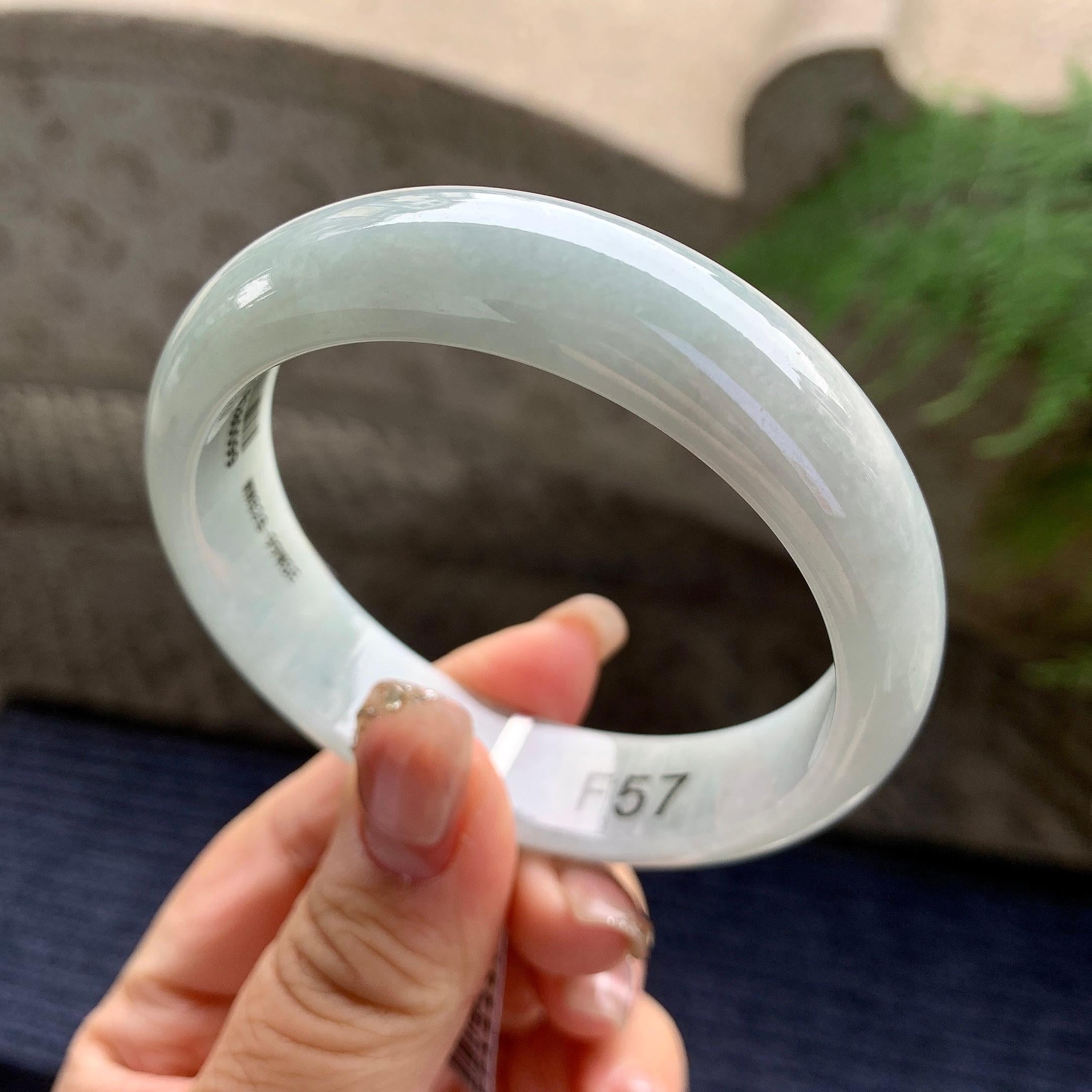 糯种淡晴底宽版轮胎手镯（57mm）（yc297962）