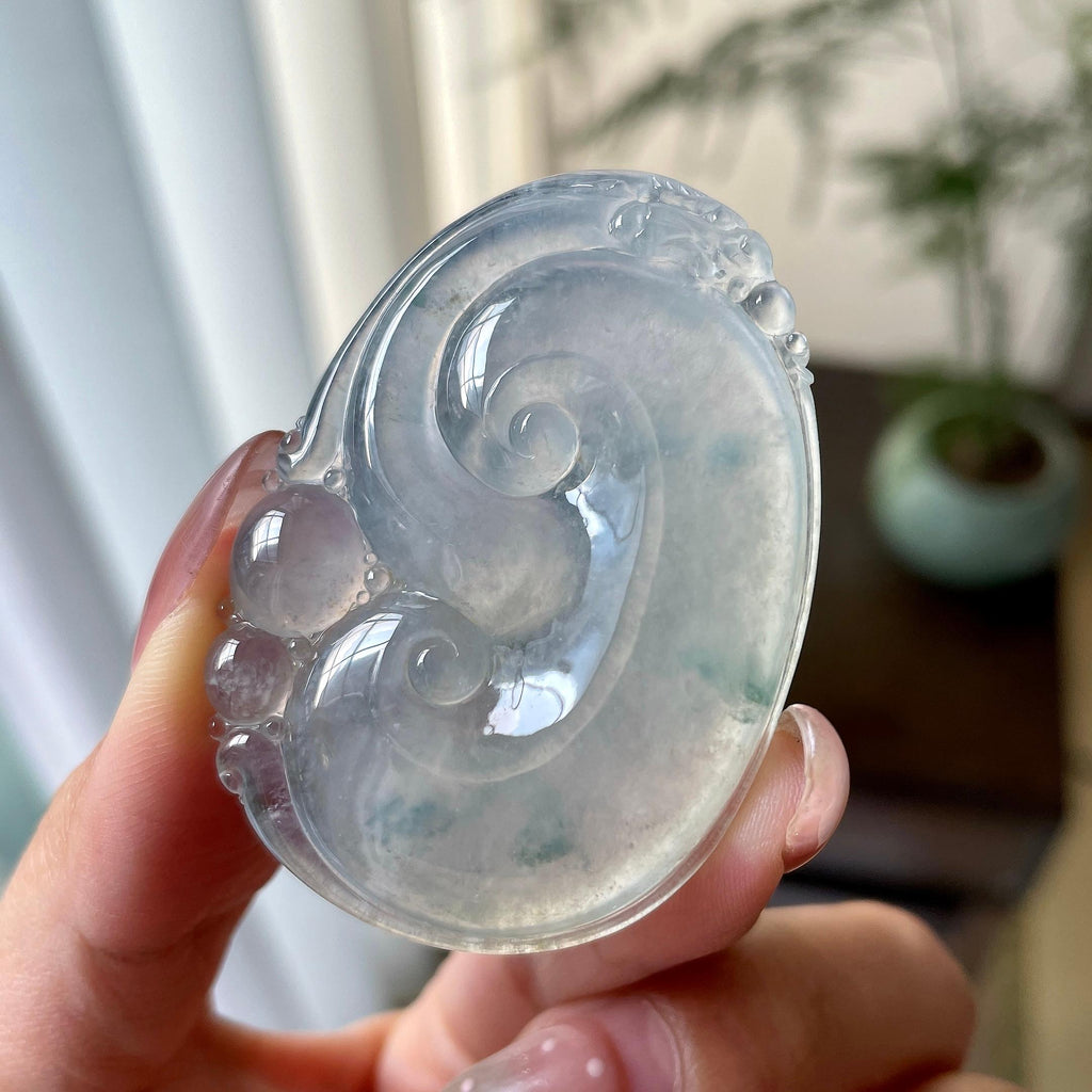 糯冰种飘花如意挂件（yc305718）