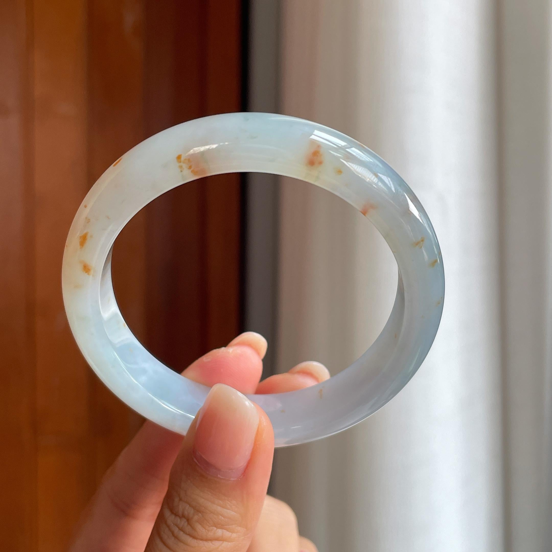 糯冰特色黄翡翡翠平安镯(56.5mm)（yc400240）