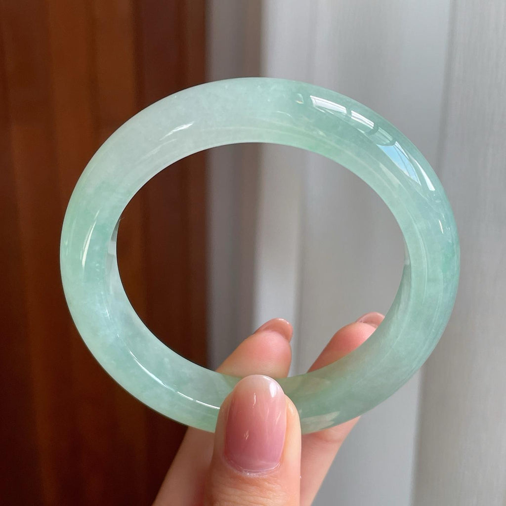 冰种晴底翡翠平安镯（54.4mm)（yc342184）
