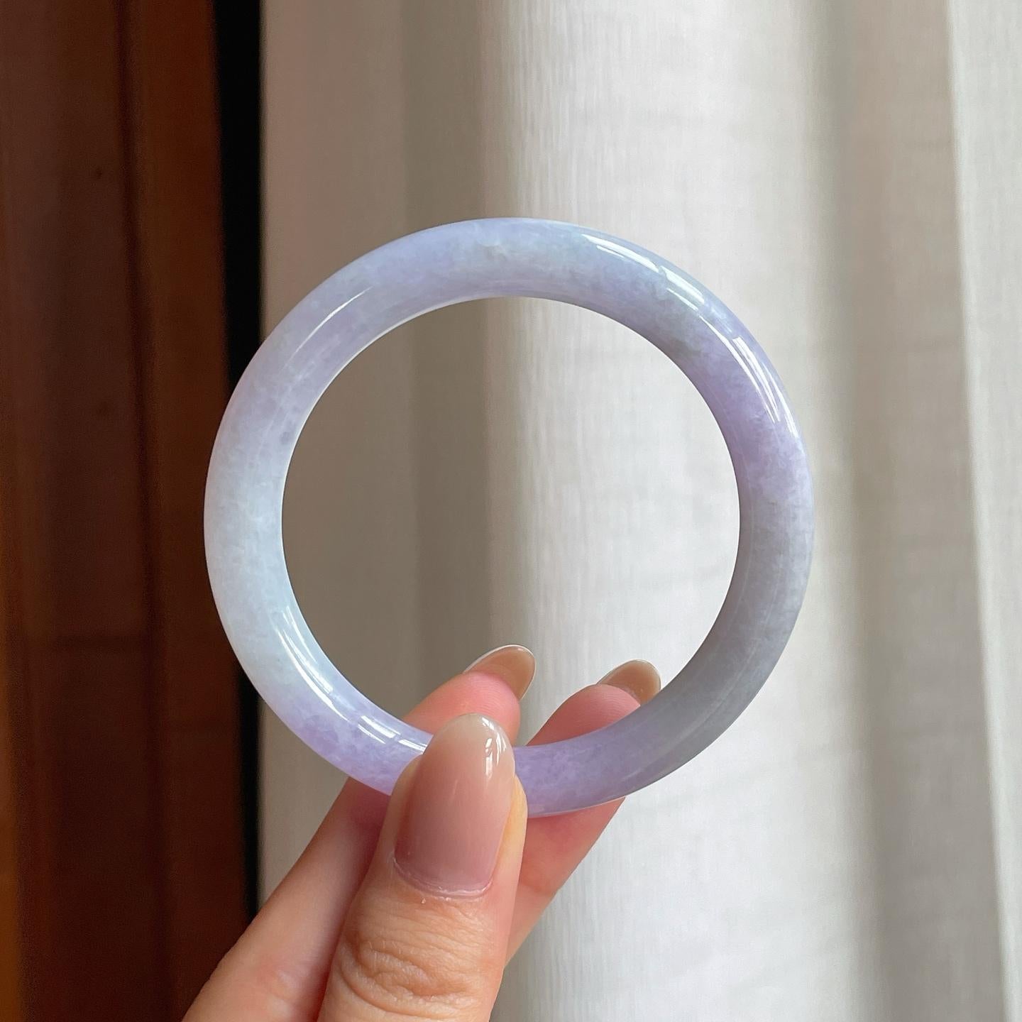 糯冰紫罗兰翡翠圆条手镯（52.2mm)（yc374794）