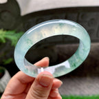 冰种飘花小宽版轮胎手镯（58mm）（yc253748）