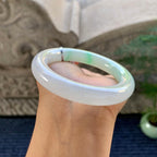 糯冰种飘绿圆条手镯（54.4mm）（yc248092）