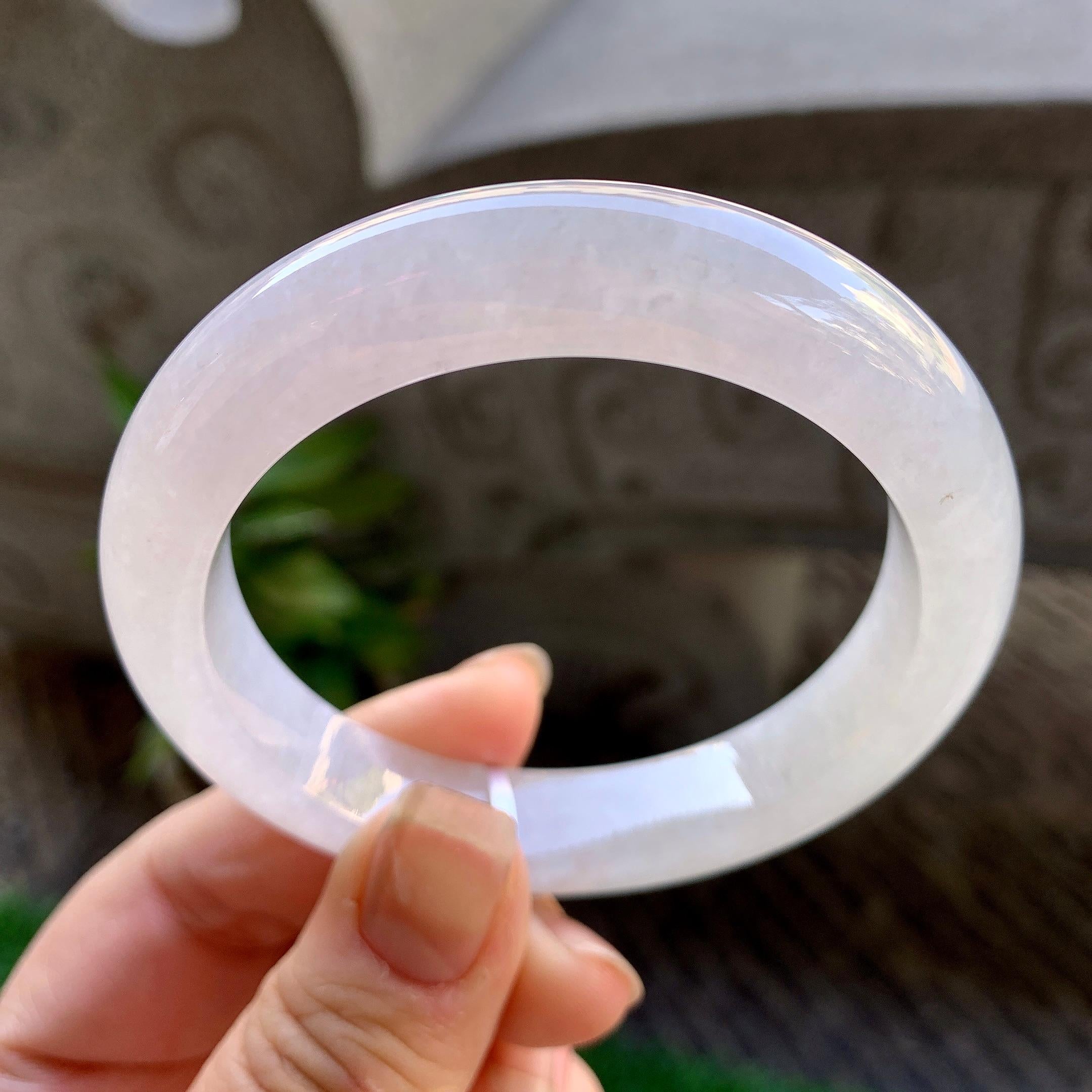 糯冰种无色平安镯（54.7mm）（yc308183）