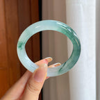 冰种飘花翡翠平安镯（55.3mm)（yc419715）