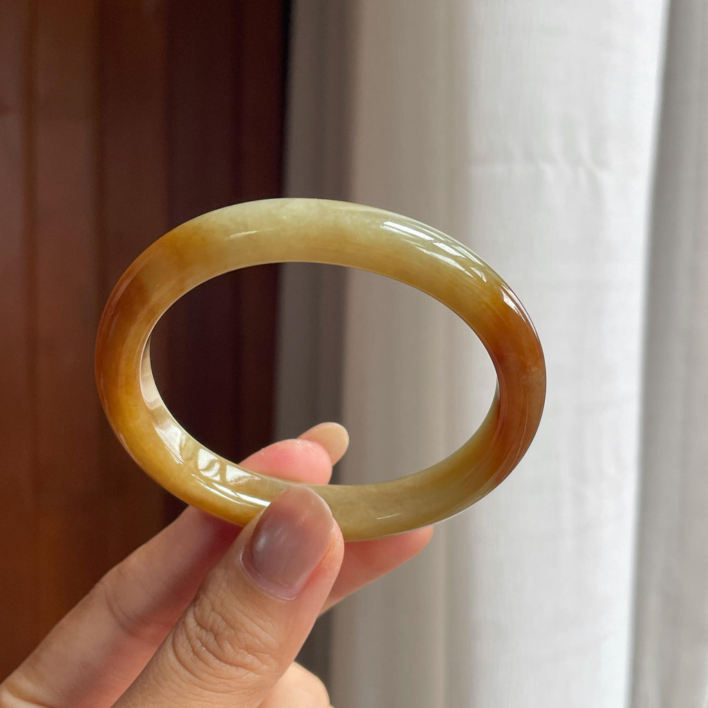糯冰黄翡翡翠贵妃镯(55mm)（yc423155）