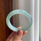 冰种飘花翡翠平安镯（52.5mm）（yc277382）