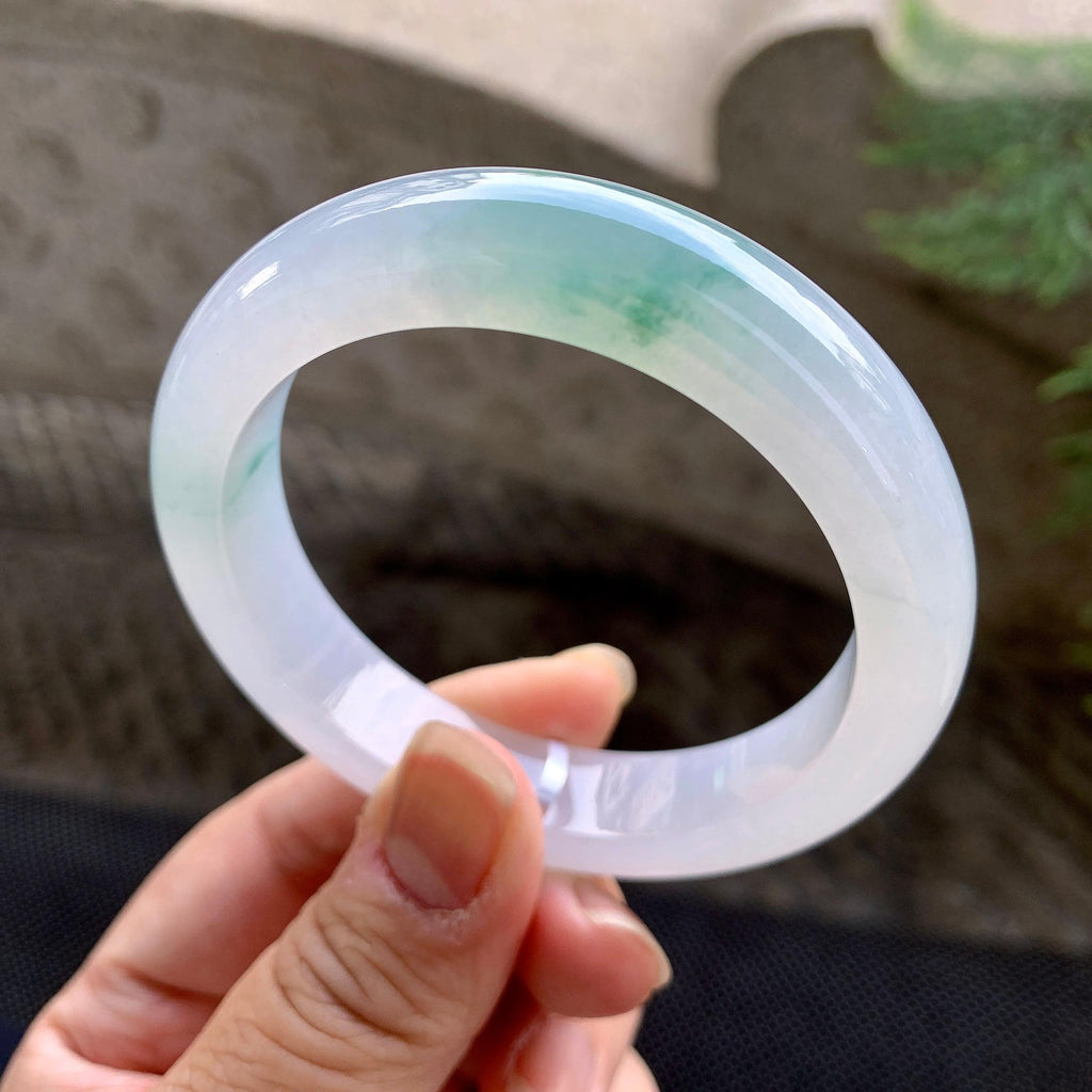 糯冰种飘花平安镯（54.7mm）（yc255594）