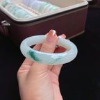 糯冰飘花正圈 翡翠手镯（56mm）（yc017396）