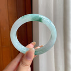 糯冰飘花翡翠平安镯（58mm)（yc414495）