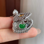 18k金镶冰种满绿翡翠佛公（yc247157）