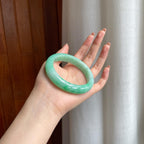 糯冰果绿翡翠平安镯（57.8mm)（yc347292）