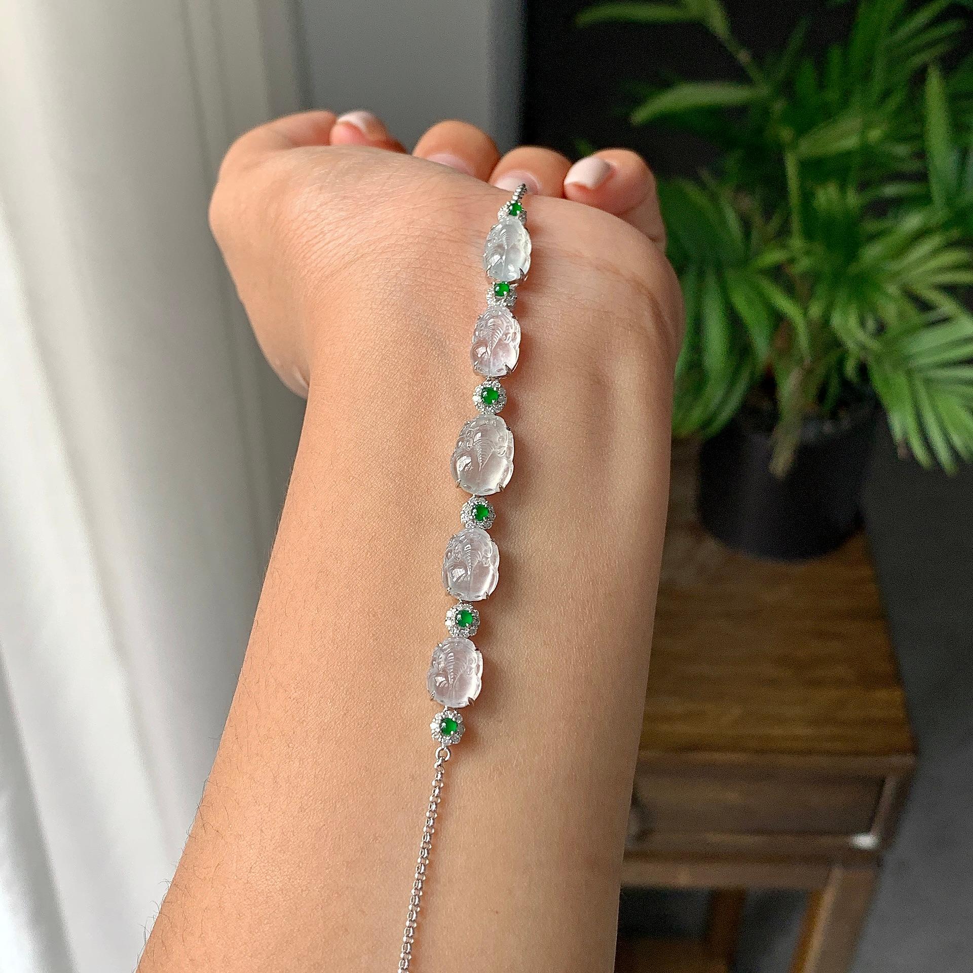 18k金冰种无色貔貅手链（yc233834）