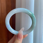 糯冰飘花翡翠圆条手镯（54.7mm）（yc266489）