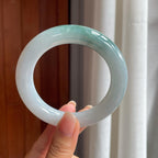 糯冰飘花翡翠圆条手镯（59mm）（yc414706）