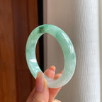 冰种飘花翡翠平安镯（53mm)（yc352496）