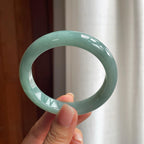 糯冰湖水绿翡翠平安镯（57.5mm）（yc377982）