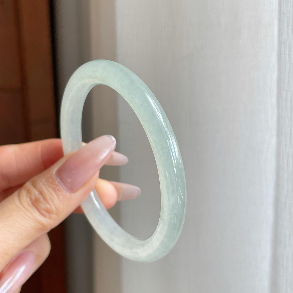 冰种淡晴底翡翠美人条手镯（53mm）（yc278676）