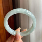 细糯种带底色翡翠平安镯（58.8mm）（yc220247）