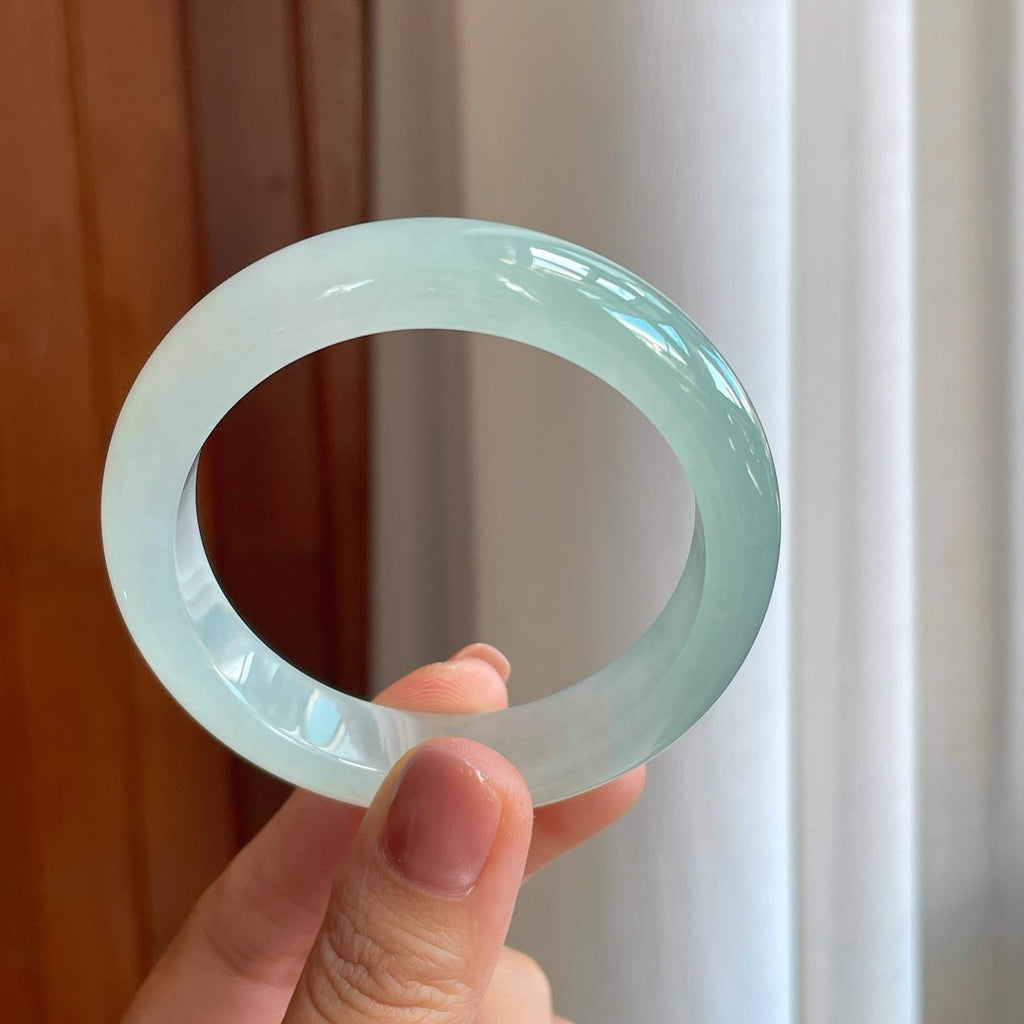 糯冰晴底翡翠平安镯（53.7mm）（yc278052）