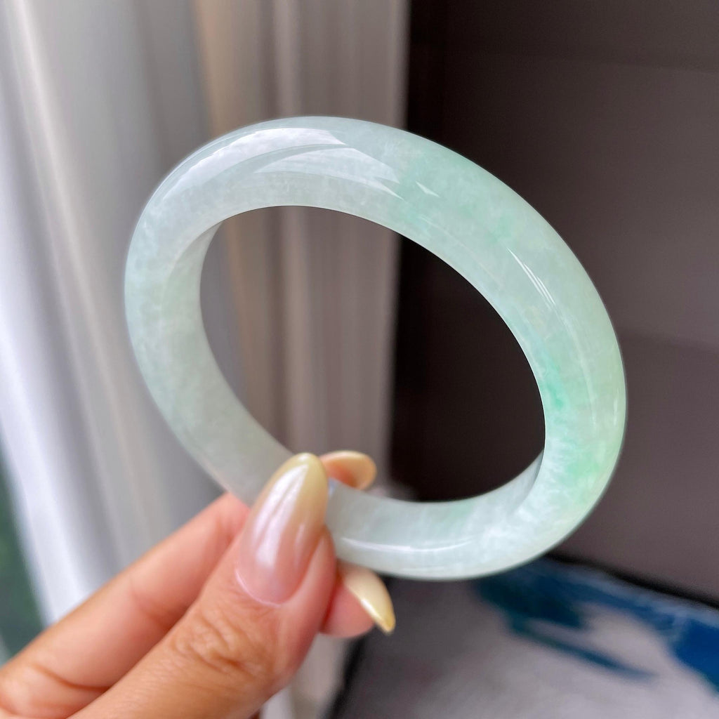 细糯种细糯种晴底正圈平安镯57圈          天然缅甸A货翡翠（yc457000）