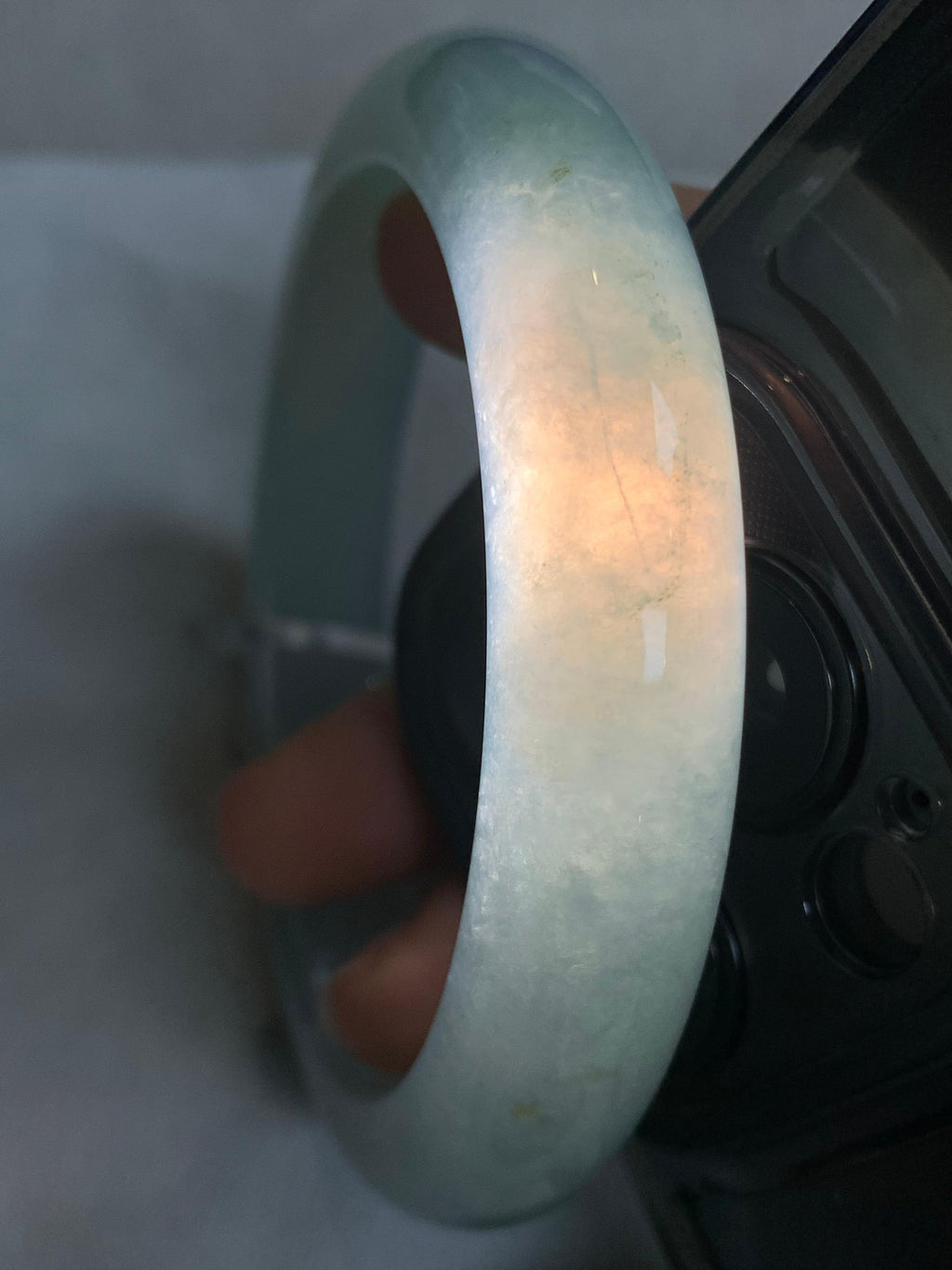 糯冰种晴水洒金平安镯（61mm）（yc294660）
