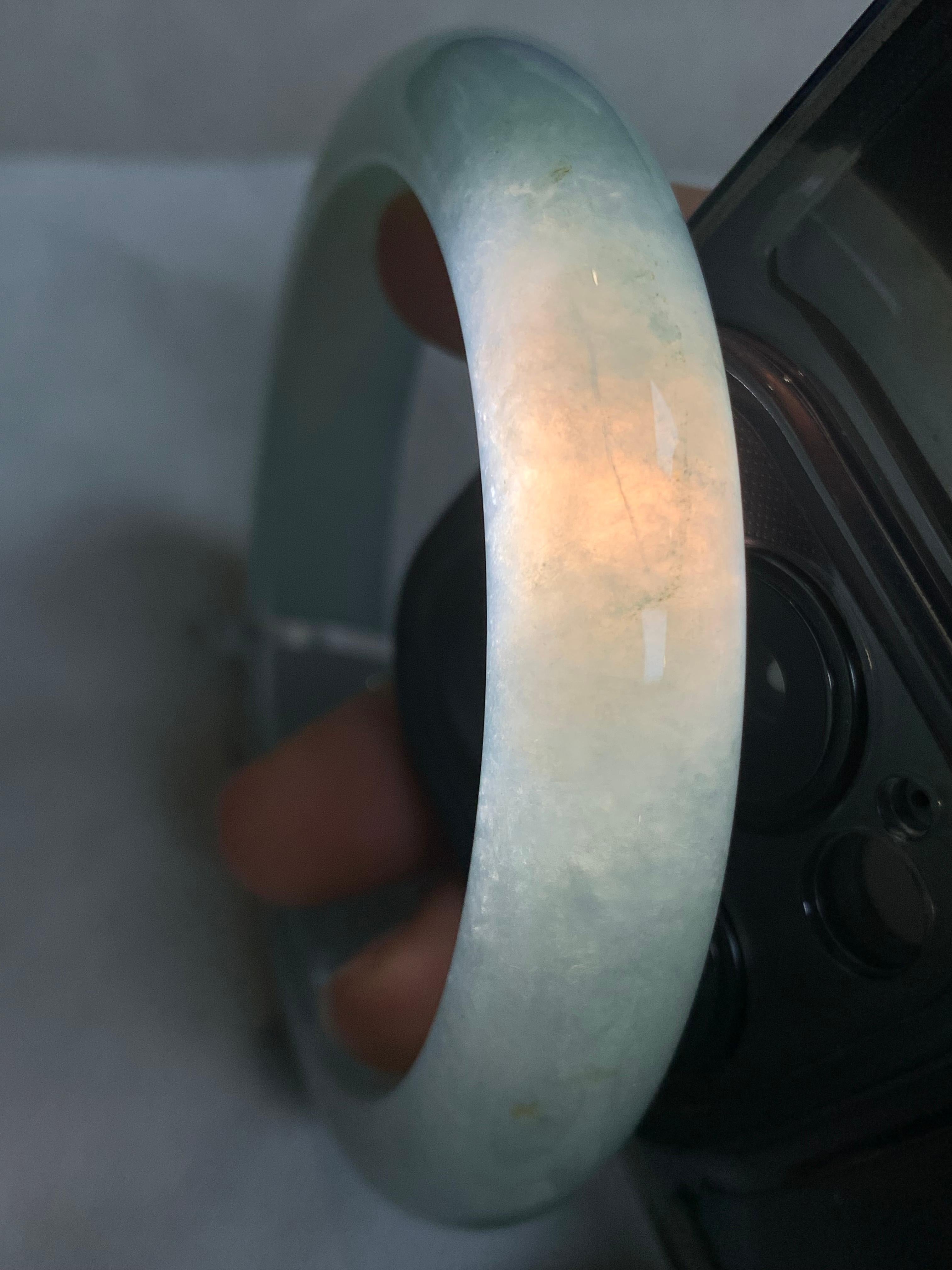 糯冰种晴水洒金平安镯（61mm）（yc294660）
