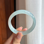 糯冰蓝晴翡翠平安镯（54.4mm)（yc424328）