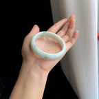 糯冰飘花翡翠平安镯（57mm)（yc334673）