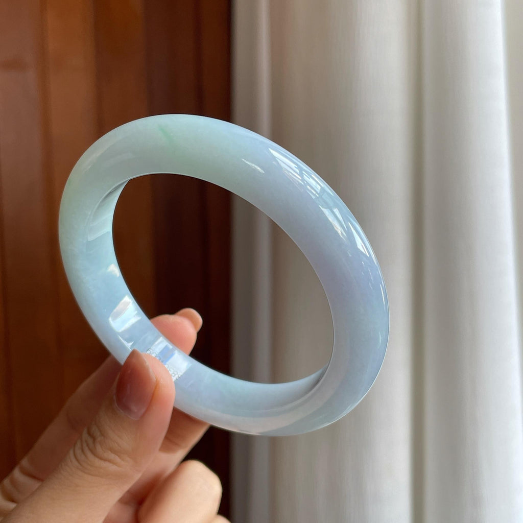 糯冰淡春彩翡翠平安镯（63.5mm）（yc289697）