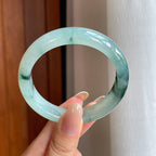 冰种飘花翡翠平安镯（54.6mm)（yc412127）