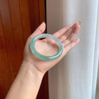 冰种晴底翡翠圆条手镯（55.7mm）（yc373523）